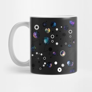 Seamless Pattern of Watercolor Abstract Shapes and Outer Space Mug